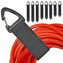 Extension Cord Organizer(Assorted 8 Pack), Extension Cord Holder for Garage Organization and Storage, Heavy Duty Storage Straps for Cables, Hoses and Ropes, with Triangle Buckle for Hanging - Black