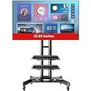 Universal TV Stand, Mobile TV Cart,Universal Floor TV Stand with Shelves for 32" – 65 inch Flat Panel LCD LED OLED Screens Audiovisual Double Tray TV Bracket