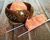 Ajuny Handmade Large Wooden Yarn Bowl Wool Ball Holder with Elegant Design Gifts Cadeaux