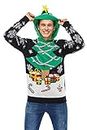 U LOOK UGLY TODAY Unisex Christmas Ugly Sweatshirt Men Women 3D Printing Santa Sweater Suéter pulóver, a Season's Star i Born, 30 para Hombre