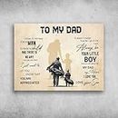 Funny Metal Tin Sign Dad And Son Golf To My Dad I Know It's Not Easy For A Man To Raise A Child And There Is No Way I Can Play You Back Vintage Tin Sign Decoration for Father' Day 8"x12"
