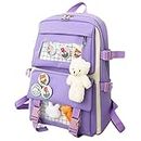 MYADDICTION Backpack 4pcs Set Schoolbag Shoulder Bag Bookbags for Teen Student purple Clothing, Shoes & Accessories | Womens Handbags & Bags