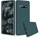 LOXXO® Liquid Silicone Soft Back Cover Case Designed for Samsung Galaxy S10E - Matcha Green (Forest Green)