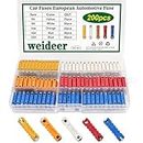 weideer 200pcs Car Fuses European Automotive Fuse Assortment Kit 5A 8A 10A 16A 25A for European Classic Cars Old Style