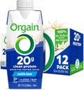 Orgain Clean Protein Shake Grass Fed Dairy Vanilla Bean - 20g Whey Protein Me...