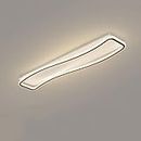 YAGFYg Modern LED Ceiling Light Linear Cool White Dimming Ceiling Light Long Black y Close to Ceiling Light Fixtures Contemporary Gold Ceiling Lamp for Kitchen Living Room Dining Room Bedroom