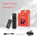 Tv98 tv stick android 12 1 4k hd tv box 2 4g/5g dual wifi smart tv box h.265 media player tv