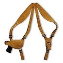 Premium Suede Leather Shoulder Holster with Single Magazine Carrier Fits Taurus Millenm PT-111/ PT-140/ PT-145, Right Hand Draw, Natural Color #1162#