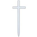 Woodhaven Memorial Cross - Steel Grave Marker - Perfect For Outdoor And Memorial Sites - White Powder Coat Finish - Headstone Replacement - Made In The USA