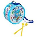 Ratna's Rhythm Musical Drum Junior Mermaid Print Musical Instrument Toy Drum Set with 2 Sticks & Hanging Strap for Toddlers, Kids
