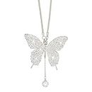Bling Butterfly Diamond Car Accessories for Women, Crystal Car Rear View Mirror Charms Car Decoration Valentine's Day Gifts Lucky Hanging Interior Ornament Pendant. (Silver)