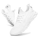 EGMPDA Women Walking Shoes Women Casual Sport Athletic Sneakers Breathable Running Shoes Gym Tennis Slip On Comfortable Lightweight Shoes for Jogging White US Size 10