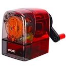 Deli WR10800 Rotary Pencil Sharpener Machine Stationery Auto Feed Automatic Sharpener - Pack of 1, Red