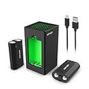 NiTHO Xbox Controller Battery Pack and Charger, Charging Station Compatible with Xbox One/One X/One S Elite, Xbox Series X/S Controller with 2 x Rechargeable Batteries, Fast Dual Charging Dock