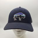 Patagonia Bison Hat Cap Snap Back Adult Navy Blue Fitz Roy Trucker Mesh Baseball