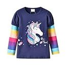 VIKITA Little Girls T-Shirt Long Sleeve Top Colorful Flower Cotton Shirt L3907 3T