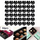 50/100pcs Paper Chocolate Spacer, Chocolate Birthday Candy Tray, Portable Kraft Paper Dessert Chocolate Base, Baking Package For Bakery, Home Decor, Home Kitchen Items, Wedding Gifts