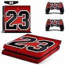 Khushi Decor Basketball 23 Legend Michael Jordan Retro Red Logo No.23 Theme 3M Skin Sticker Cover for Ps4 Console and Controllers for Video Game