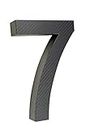 Numero civico in acciaio inox N. 7 H20 cm/200 mm Arial 3d di design colore: grigio carbon materiale per il montaggio