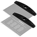 Ourokhome Dough Pastry Bench Cutter Scraper, Stainless Steel Pizza Cutter for Kitchen Baking, Dishwasher Safe, Anti-Wear Laser-Engraved Measuring Scale and Conversion Chart, 2 Pack, Black