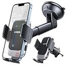 UGREEN Car Phone Holder Mount for Dashboard Windshield Air Vent 3 in 1 Universal Cell Phone Holder for Car Cradle Compatible with iPhone 15 14 13 12, Samsung Galaxy S24 Ultra, Strong Suction Cup