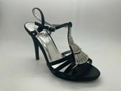 Ladies Shoes No Shoes Reanna Black Diamontes High Heel CLEARANCE Sizes 6-10