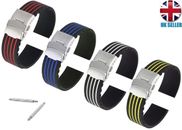 SILICONE RUBBER SPORT WATCH STRAP BAND BLUE RED WHITE YELLOW 18-20-22-24MM