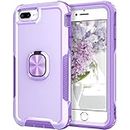 S_Star for iPhone 8 Plus Case, iPhone 7 Plus Case, Rugged Shockproof Heavy Duty Soft TPU Rubber Bumper Hybrid Protective Case [with Ring Stand] for iPhone 8 Plus/7 Plus/6s Plus/6 Plus - Purple