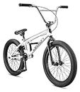 Mongoose Legion L20 Kids Freestyle BMX Bike, Intermediate Rider, Boys and Girls Bikes, Hi-Ten Steel Frame, 20-Inch Wheels, White