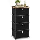 LUKYTOWER Fabric Storage Drawers Dresser and Chest of Drawers, Small Dresser with Drawers Unit, Sturdy 4 Drawer Dresser for Closet, Fabric Storage Bin Organizer