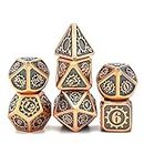 Dnd Dice Set Gear Metal D&D Dice, 7 PCs DND Dice, Polyhedral Dice Set, For Role Playing Game (Color : Ancient Red Copper)