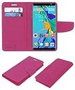 ACM Leather Flip Wallet Front & Back Case Compatible with Leoie 5.0inch Smartphone 4g Mobile Cover Pink