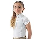 Equinavia Lotta Kids Equestrian Short Sleeved Show Shirt with Cooling Mesh - White - S