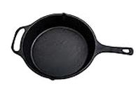 Mr. Butler Natural Pre-Seasoned Cast Iron Heavy-Duty Skillet | 10.25 Inch, 2 L Capacity, Induction & Oven Friendly Pan for Deep Fry | Toxin-Free Cookware with Quick, Even Heating -One-Piece Design