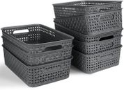 8 Pack Plastic Storage Baskets for Home Storage & Organisation- Storage Bins for