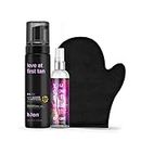 b.tan Violet Self Tan & Face Mist Kit | Lovers Bundle - Self Tanning Mousse with You Glow Girl Gradual Face + Body Mist w Self Tanning Mitt Applicator, 1 Hour Sunless Tanner, Fast, 6.7 Fl Oz