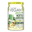 Vegan Pure SUPER GREENS with MCT | #1 Green Veggie Superfood Powder with MCT | 24 Servings | 20+ Whole Foods (Wheat Grass, Spirulina, Chlorella, Kelp, Alfalfa), 2.5 Billion CFU Probiotics, Fiber & Enzymes, Vegan, Non-GMO, Dairy Free, Low Carb, Sugar Free Vanilla, 404g
