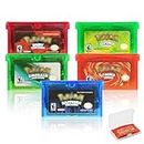 5 Pieces for NDSL Game Cards (Ruby,Sapphire,Emerald,Fire Red,Leaf Green),Third Party Cards Compatible with GBM/GBA/SP/NDS NDSL