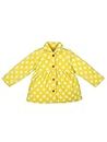 Nino Bambino Anti-Pill Polyester Recycled Polar Fleece Yellow Polka Dot Full Sleeves Collor Neck Button Closure Waist Coat/blazer/Jacket For Baby Girls (18-24 Months)
