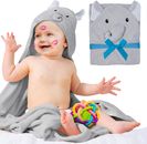 Hooded Baby Towels 33x33 with Elephant Face Pack of 20 Gray Bath Towels