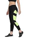 Neu Look Gym wear Leggings Ankle Length Workout Tights | Stretchable Sports Leggings | Sports Fitness Yoga Track Pants for Girls & Women (X Large, NEON)