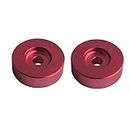 DEWHEL Aluminum 45 RPM Adapter Compatible with 7 inch Vinyl Records Dome 45 Adapter Player Turntable Accessories (2xRed)