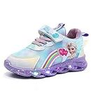 ELSA Schuhe mädchen，Kinder led Schuhe，Leuchtschuhe ELSA Turnschuhe，blinken licht mädchen Sportschuhe zum Laufen mit Flügeln for Frühling Sommer und Herbst (Color : Purple, Size : 27)