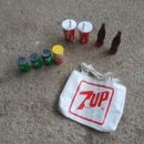 Vintage 1980s Coca-Cola 7UP Summer Fun Accessories for Barbie Bag Cans & Bottles
