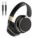 FARDAS Bluetooth Headphones Over Ear, [20 Hrs Playtime] Wireless Headphones, Foldable Lightweight Headset with Deep Bass, HiFi Stereo Sound, Wired Mode ＆ Soft Earmuffs for Phones/Tablets/PC (Black)