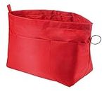 Vercord Purse Organizer Insert Bag Tote Handbags Pocketbook Inserts Organizers Zipper 11 Pockets Red Large