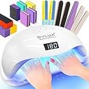 UV LED Nail Lamp 180W, Professional Nail Dryer Machine, Best Gel UV LED Nail Lamp for Fingernail & Toenail Gel Based Polishes – Nail Curing Light with 57 pcs LEDs, 4 Timer Settings by OVLUX