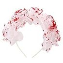 Floral Hair Hoop Plastic Halloween Rose Faux Decorative Headwear Cloth Headband Party