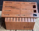 Cutco Oak Wood 24 Slot Knife Block Signature Set Storage Cherry Finish
