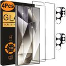 4Pcs For Samsung Galaxy S24 Ultra 24 Plus Tempered Glass Screen & Lens Protector